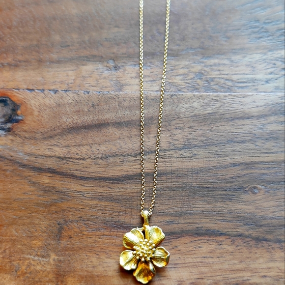 Rare Tiffany & Co Dogwood Wild Rose Necklace 18k 16" - Picture 4 of 5